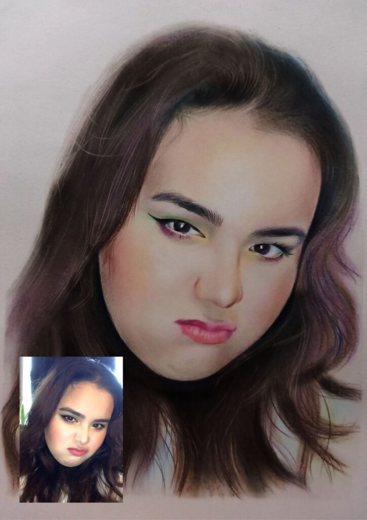 pastel drawing with colored pencils