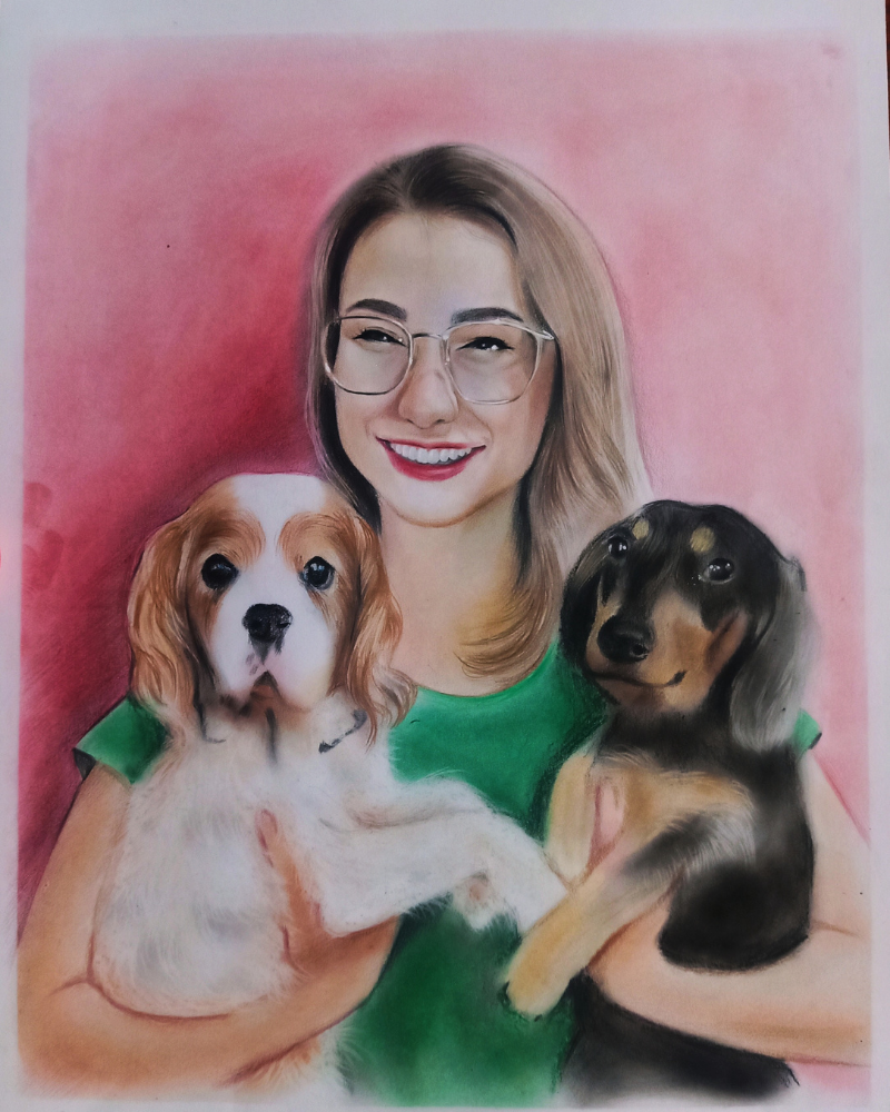 color-dog-drawing pencil dog portrait drawing
