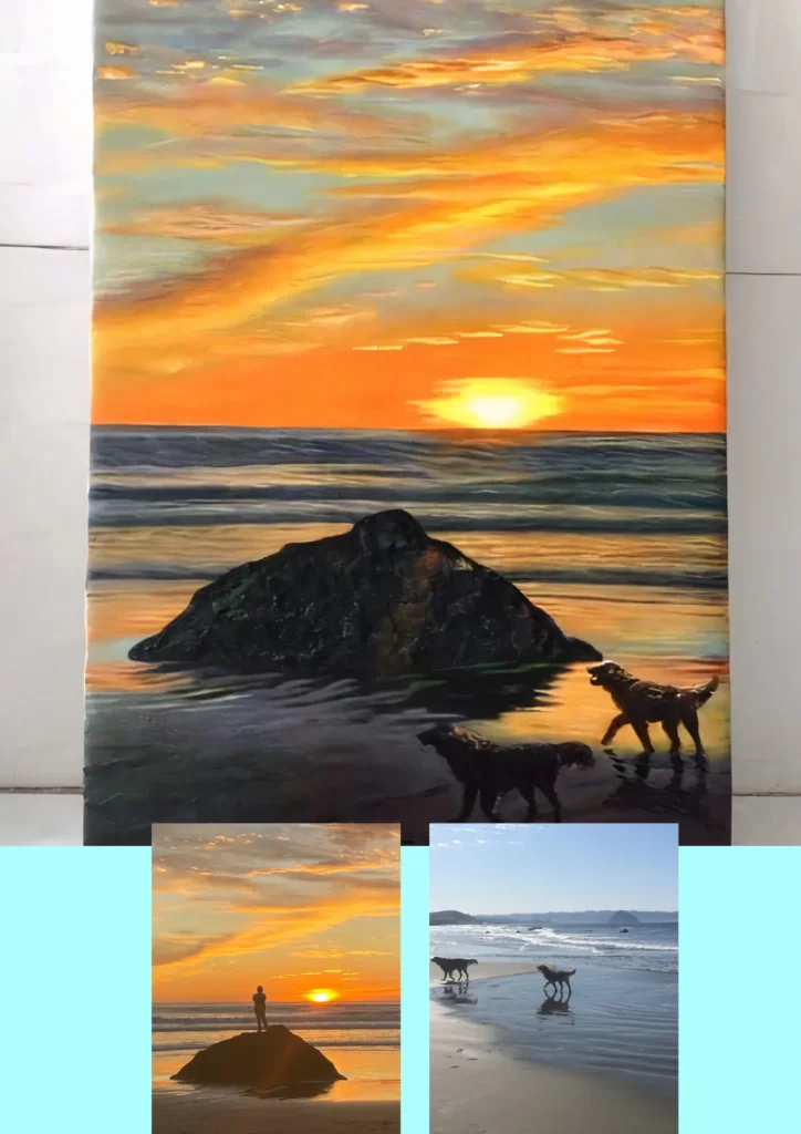 beach oil painting