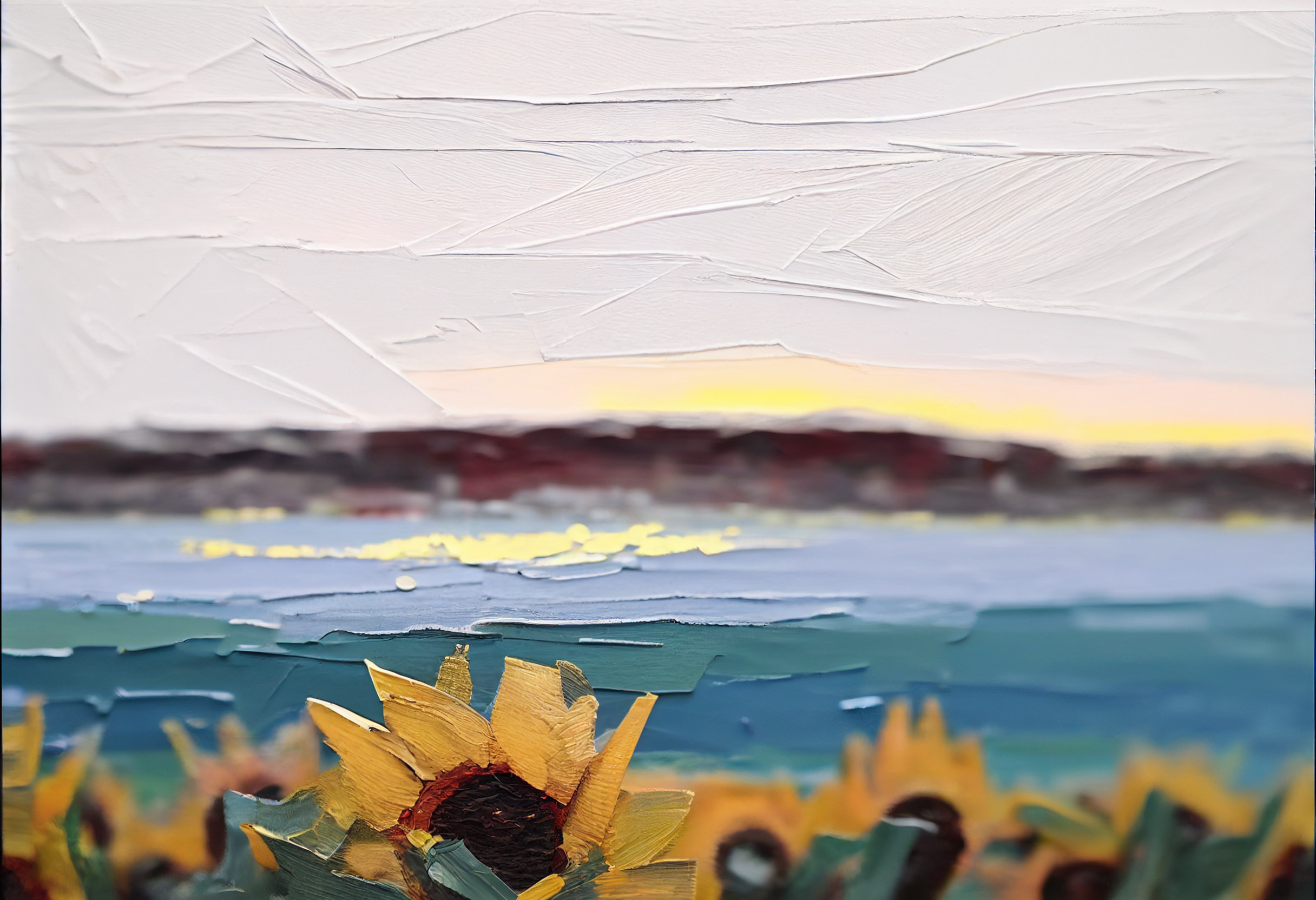 Special Flower Palette Knife Oil Painting On Canvas Original - PortraitDraw